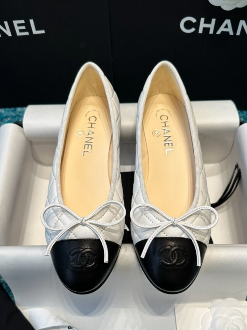 CHANEL Two-Tone Ballerina Ballet Flats - Picture 1 of 9